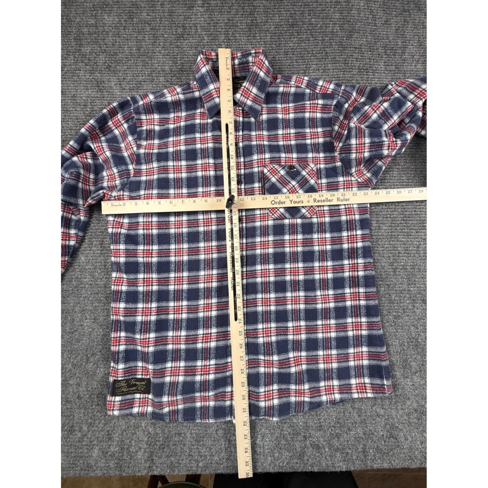 Vermont Flannel Co Shirt Mens XL Blue Red Plaid Excellent Heavy Cotton USA Made - Picture 6 of 9